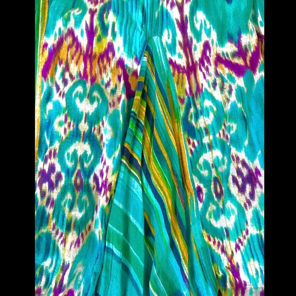 Vintage boho artsy fanning with lines & modern patterns maxi skirt - Picture 6 of 14